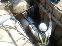 １号MHに口径７００Φ穿孔